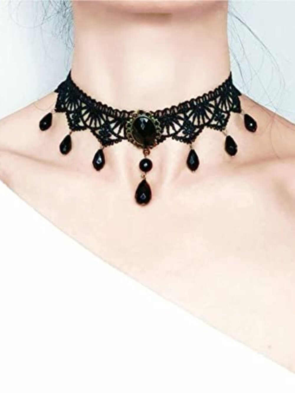 BRAND NEW Boho Crystal Lace Choker Necklace
